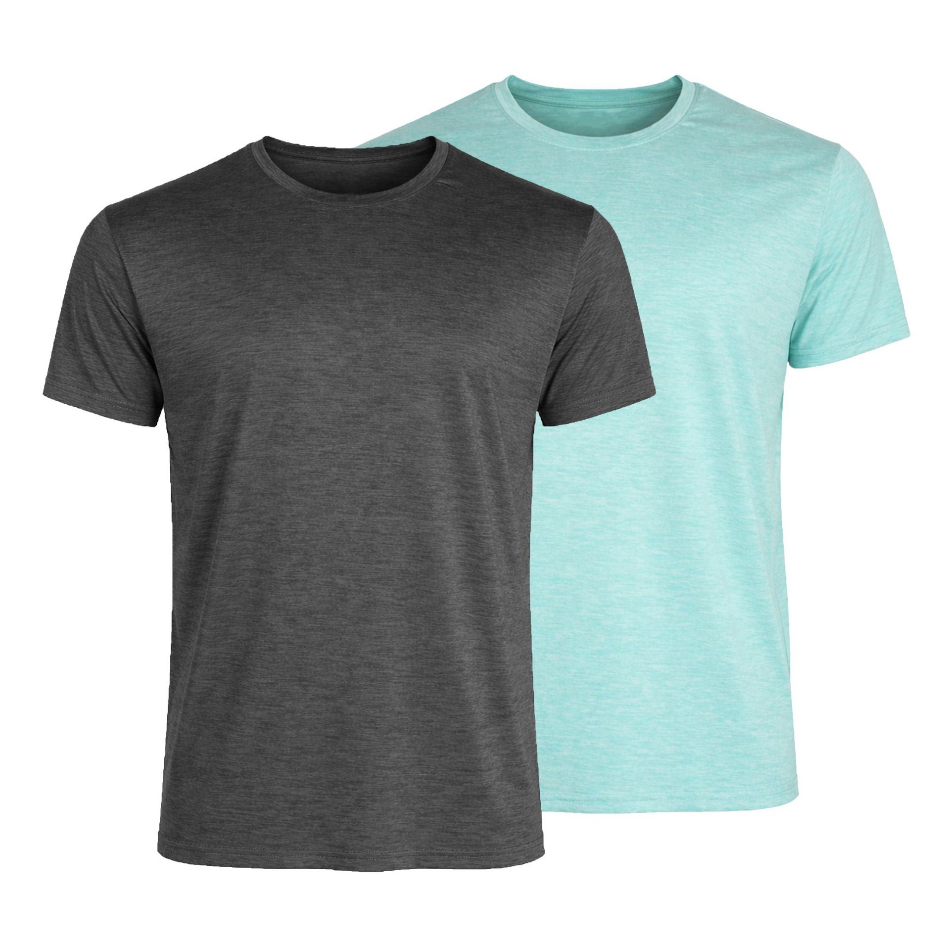 Galaxy Kick Start Gear  Men's Short Sleeve Moisture-Wicking Quick Dry Performance Crew Neck Tee-2 Pack