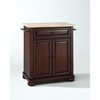 HomeStock  Alexandria Wood Top Small Portable Rolling Kitchen Island Storage Cart, Microwave Stand, Mahogany - 2 of 4