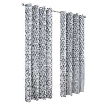 RT Designer Collection Justice Printed 2 Pack Blackout Luxurious Decorative Grommet Curtain Panel 36" x 84" Grey