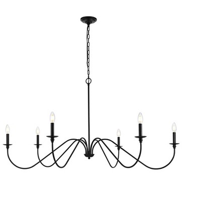 Elegant Lighting Rohan 54 inch chandelier in Matte Black