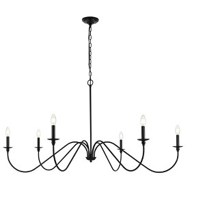 Elegant Lighting Rohan 54 inch chandelier in Matte Black - 1 of 4