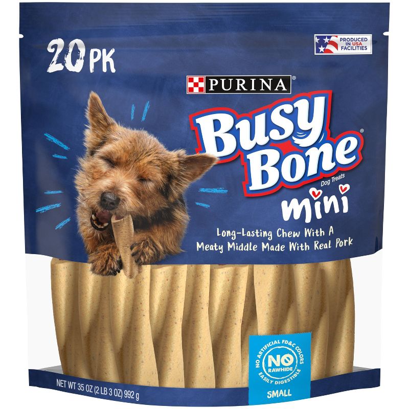 Purina Busy Bone Mini Chewy Pork Flavor Dog Treats, 1 of 9