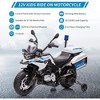 Jojoka 12V Licensed BMW Police Motorcycle for Kids, Ride On Bike w/High-Low Speed, LED Lights, 2 Storage Boxes & Suspension - 3 of 4