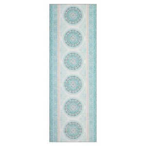 Washable Vintage Farmhouse Area Rugs with Floral Print for Bedroom Living Room, Soft Non Slip Retro Accent Throw Carpet for Home Office - 1 of 4