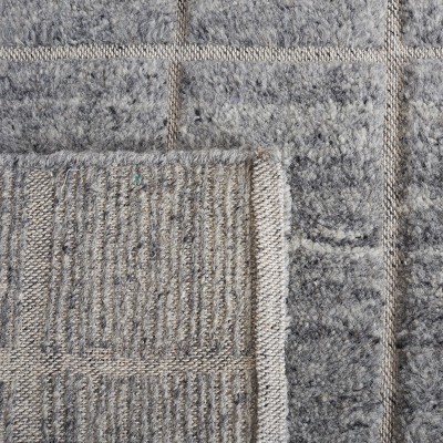 Hand-Knotted Nomadic Charcoal Wool 4' x 6' Area Rug