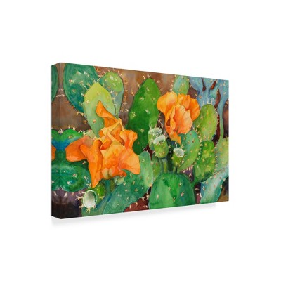Trademark Fine Art -Joanne Porter 'Blossoming Cactus' Canvas Art