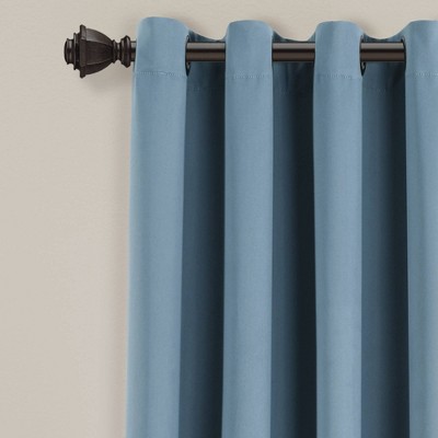 Dusty Blue Blackout Polyester Grommet Window Panels, 52" x 84"