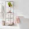 Short Bath Storage Tower Brushed Nickel Metal - Brightroom™ : Target