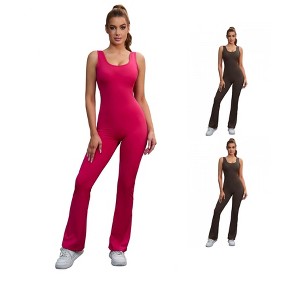 INSPIRE CHIC 3 Pcs Women's Hollow Back One Piece Long Workout Fitness Full Body Shapers - 1 of 4