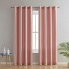 HLC.ME Jefferson Faux Silk Semi Sheer Light Filtering Microfiber Lined Grommet Lightweight Window Curtains, 2 Panels - 3 of 4