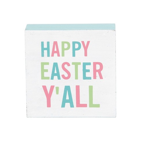 C&F Home Happy Easter Y'All Wood Block Shelf Sitter Centerpiece - image 1 of 4