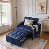 MAYEERTY 2-in-1 Covertible Sofa Bed with Pull Out Bed Modern Double Sleeper Sofa Adjustable Sleeper Bed for Living Room Blue - 3 of 4