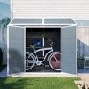 96.00"8 x 6ft Resin Outdoor Storage Shed Waterproof Shed with Floor & Two Windows & Lockable Door, Tool Shed for Garden,Black - 2 of 4