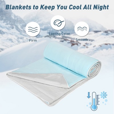 Catalonia Light Blue Reversible Cooling Blanket, 50x60 inches