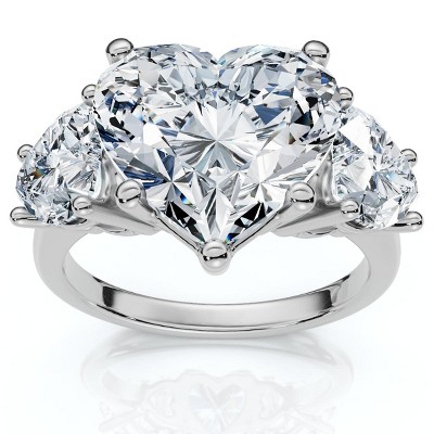 Pompeii3 Certified 5Ct Heart Shape Diamond Engagement Ring 14k Gold or Platinum Lab Created - Size 7