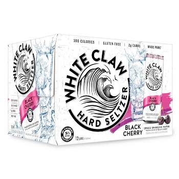 White Claw Black Cherry Hard Seltzer - 12pk/12 fl oz Slim Cans