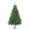 vidaXL Christmas Tree Green Polyethylene, Steel, Plastic 59.1 in - 7 x 3 ft with LEDs & White/Grey Balls - 2 of 4