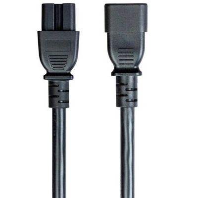 Monoprice Heavy Duty Power Cable - 15 Feet - Black | IEC 60320 C14 to IEC 60320 C15, 14AWG, 15A, SJT, 100-250V, For Powering Computers, Monitors