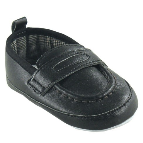 Luvable Friends Baby Boy Crib Shoes, Black Slip On, 12-18 Months : Target