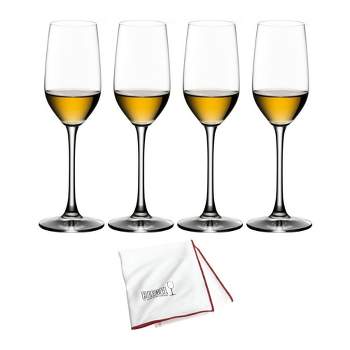 Riedel Bar Ouverture Tequila Glasses with Large Microfiber Polishing Cloth 4 oz