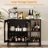 Cabinet, Sideboard Buffet Cabinet, Glass Arch Door, 2 Golden Handles & Adjustable Shelves - 4 of 4