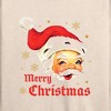 Women's - Instant Message - Merry Christmas Vintage Santa White Tee Lightweight French Terry Wide Neck Long Sleeve Shirt - 2 of 4