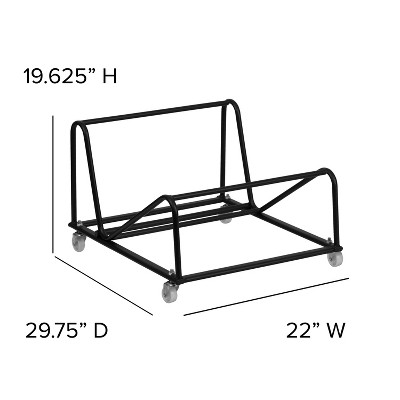 Black Steel Sled Base Stack Chair Dolly