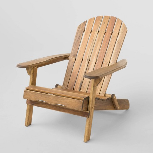 Hanlee Folding Wood Adirondack Chair Natural Stained Christopher Knight Home Target