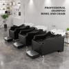 Karl Home Black Salon Shampoo Bowl and Chair Backwash Unit with Extra Large Ceramic Bowl - 2 of 4