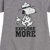 - Peanuts - Explore More Art Graphic Short Sleeve Fleece Dress - 2 of 4