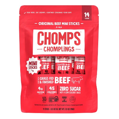 Chomps Chomplings Original Beef Mini Sticks - 7oz/14ct