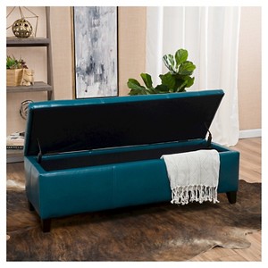 Lucinda Faux Leather Storage Ottoman Bench - Christopher Knight Home - 1 of 4