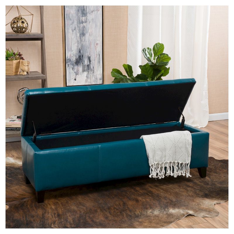Lucinda Faux Leather Storage Ottoman Bench - Christopher Knight Home, 3 of 7