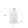 HomeRoots 11" Off White And Natural Geometric Metal Cylinder Table Vase - 3 of 4