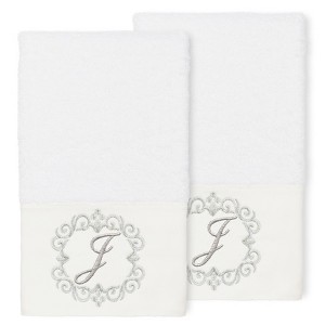 Linum Home Textiles 100% Turkish Cotton MONICA 2PC Embellished Hand Towel Set - 1 of 1
