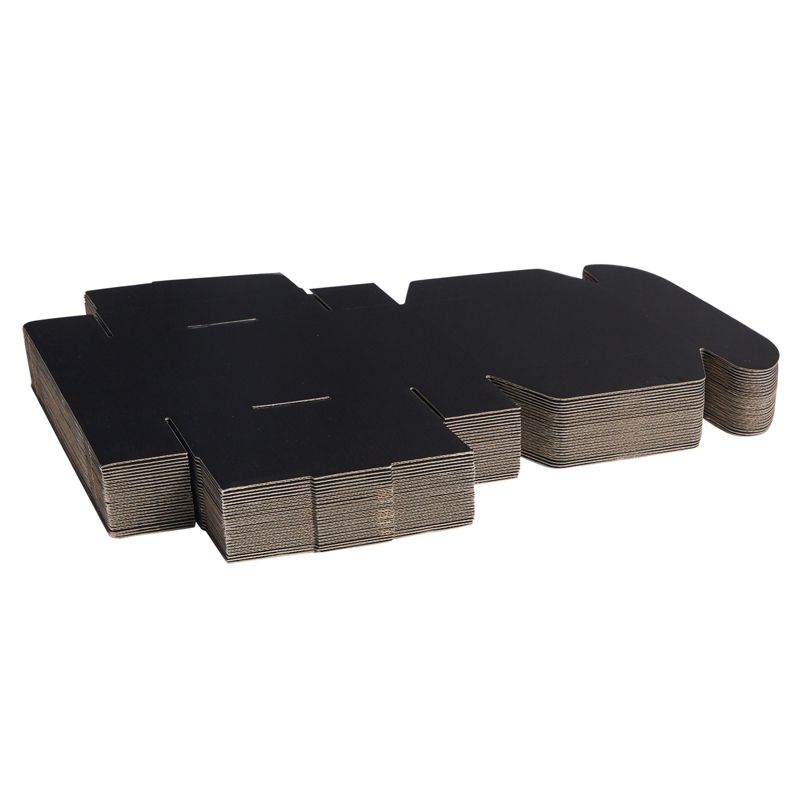 Stockroom Plus 25 Pack Corrugated Packaging Boxes for Shipping, Cardboard Mailers for Small Business, Boutiques, Mailing Gifts, Black, 6 x 6 x 2 in, 2 of 9