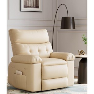 Recliner Chair with Heat & Massage – 360° Swivel & Manual Rocking, Ergonomic Design with Remote & Cup Holders for Living Room - 1 of 4