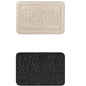 Unique Bargains 2Pcs Memory Foam Water Absorbent Quick Dry Non-Skid Bottom Soft Bathroom Rugs - 1 of 4