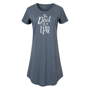 Women's - Instant Message - Devil Is A Liar Graphic T-shirt Dress - 1 of 4