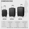KTMBDW Luggage Set of 3 Hardside Suitcase Sets with TSA Lock, 4 Spinner Wheels, ABS Lightweight Trolley Travel Case for Business Trip,Smoky (20/24/28) - 3 of 4