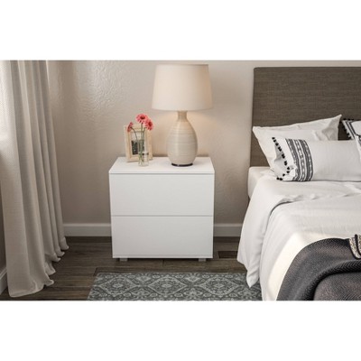 Madison White Modern 2 Drawer Nightstand