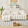92" L-Shaped Sectional Sofa with USB Port & Storage Console,White Teddy Fur 5-Seater Sofa for Living Room,Apartment-Baofuwish - 2 of 4