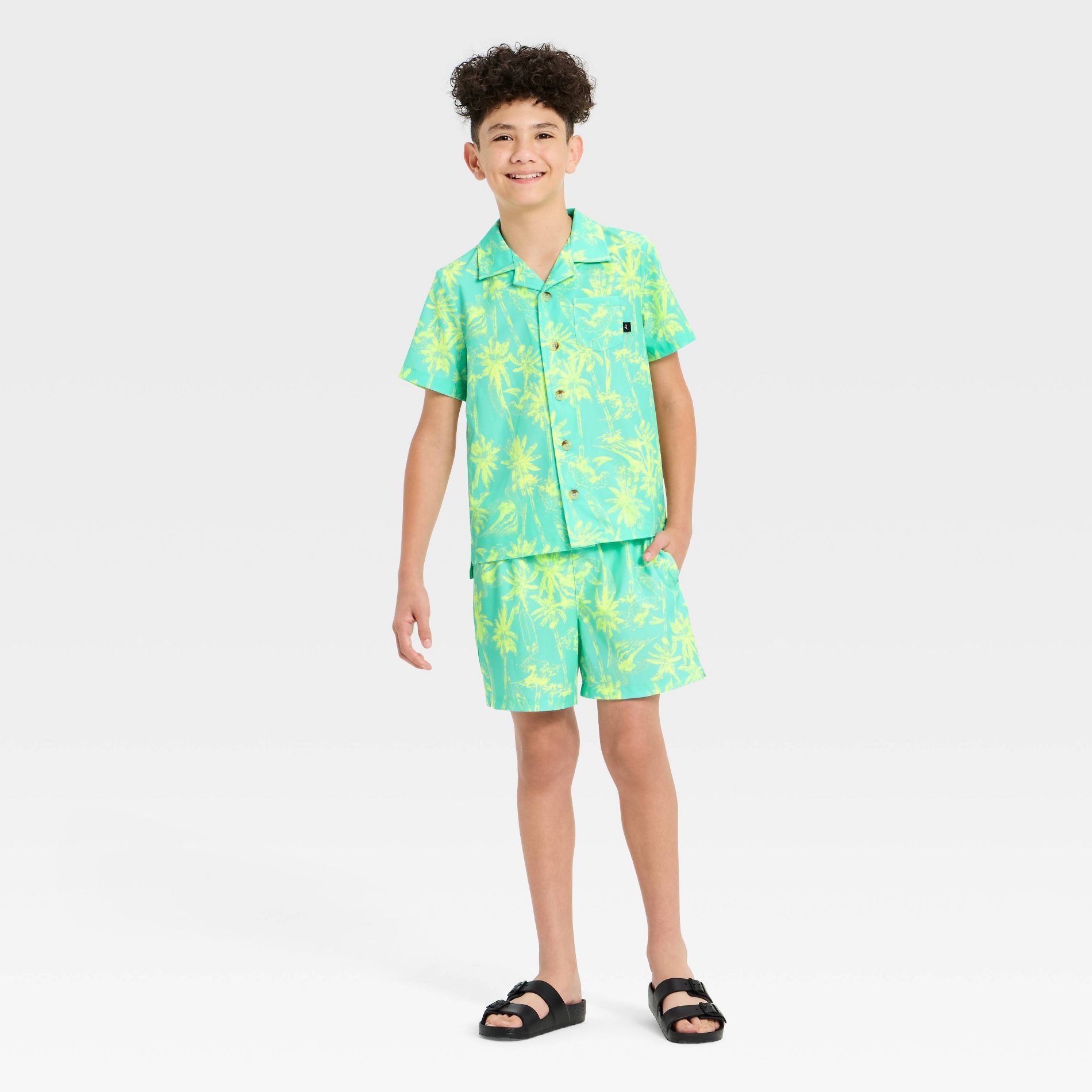 Boys' Palm Printed Swimwear Sets - art class™