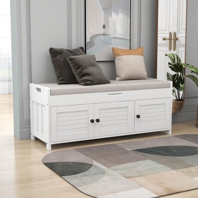 NicBex Storage Bench with Removable Cushion,Shoe Bench with Hidden Storage Space for Living Room,Entryway