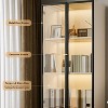 ATJafurn 23.6'' White China Cabinet Lighted Dining Cabinet Display Cabinet With Glass Doors and Drawers and LED Light For Living Room Dining Room - 4 of 4