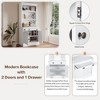 83.4" Tall Storage Bookcase With Open Shelves, 2-Piece Set Freestanding Bookshelf With 2 Doors And 1 Drawer For Home Office Bedroom Living Room - 3 of 4