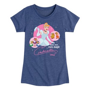 Girls' - Disney Princess - Cinderella Make Your Own Magic Fitted Short Sleeve Graphic T-Shirt - 1 of 4