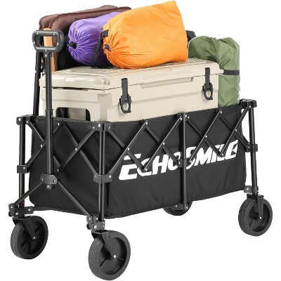 MaseiKar Collapsible Foldable Wagon with 300lbs Weight Cart Heavy Duty Folding Beach Wagon Cart with Wheels and Adjustable Handle for Camping, Garden