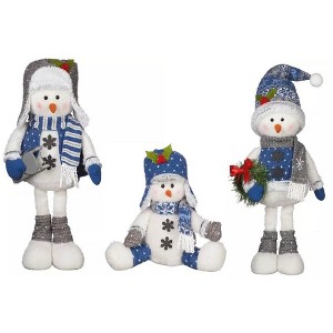 CWC 3-Piece Plush Holiday Snowman Family in Blue - 1 of 2