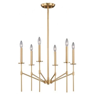 Vaxcel Kedzie 6 - Light Chandelier in  Natural Brass - 1 of 4